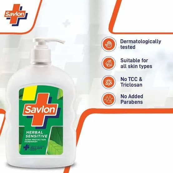 Savlon Herbal Sensitive Germ Protection Hand Wash 175 ML view 3