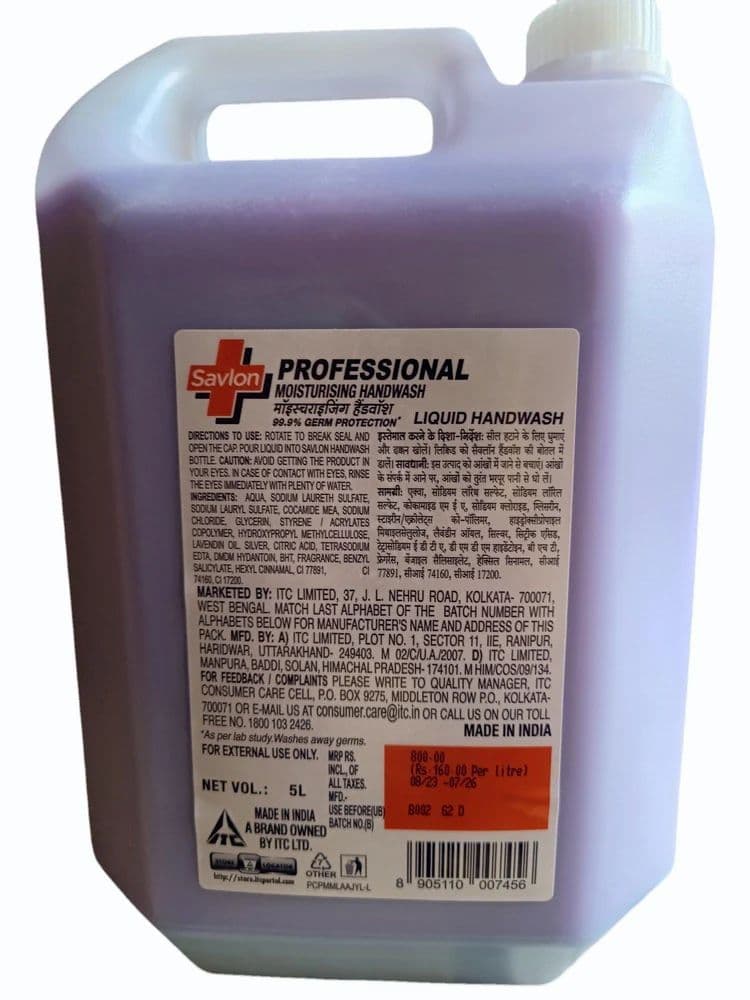 Savlon Hygienic Hand Liquid Rub Sanitizer, Packaging Type: Can, Packaging Size: 5 Litre view 3