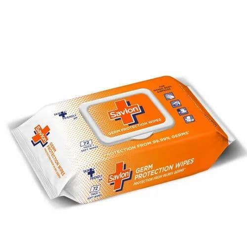 Paper Savlon Germ Protection Wipes, Packaging Type: Packet, 72 Piece view 3